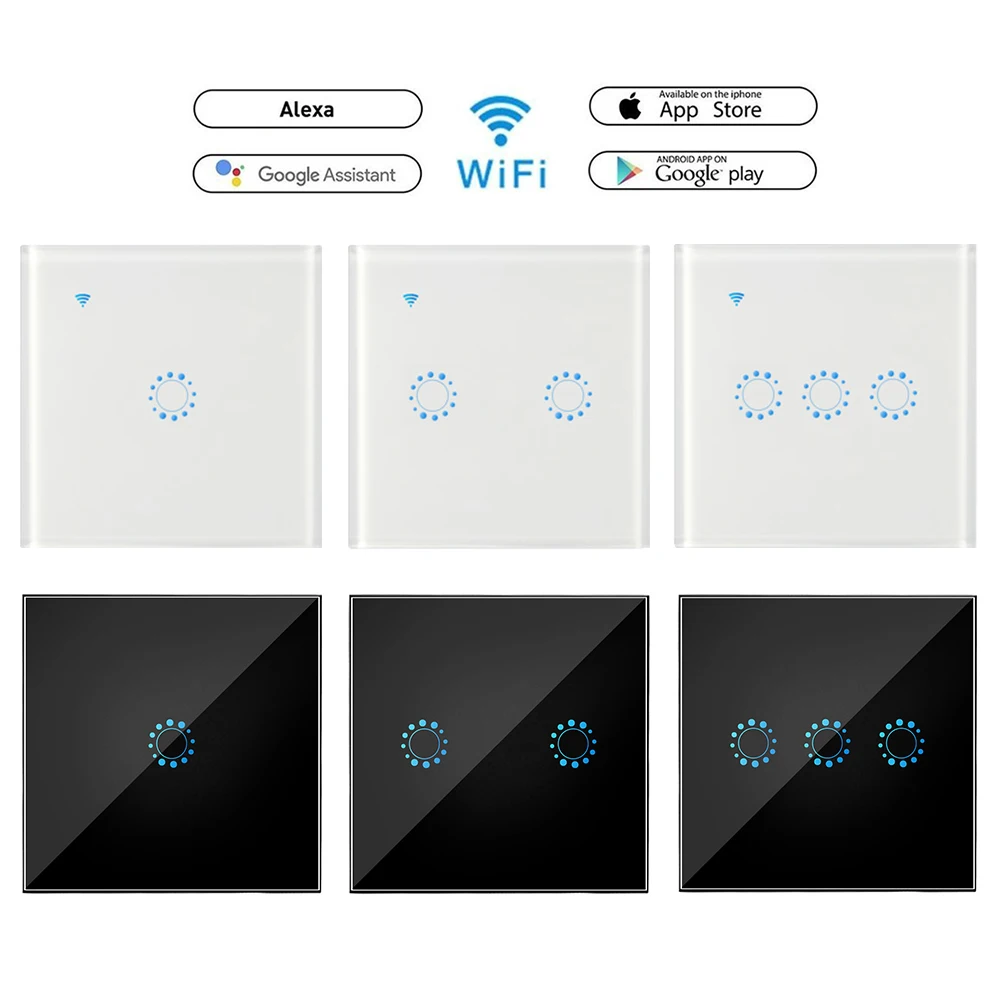 Умный светильник ель света 1/2/3 клавиши Wi Fi сенсорная панель со стеклянным экраном