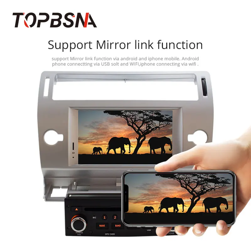 Perfect TOPBSNA Car DVD Player GPS Android 9.0 For Citroen C4 C-Triomphe C-Quatre 1 Din Car radio Stereo 4G RAM+64G ROM IPS DSP WIFI RDS 3