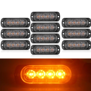 

4 LED LED Lights 6500K 18W Yellow Anti-collision Splash-proof Parts Truck