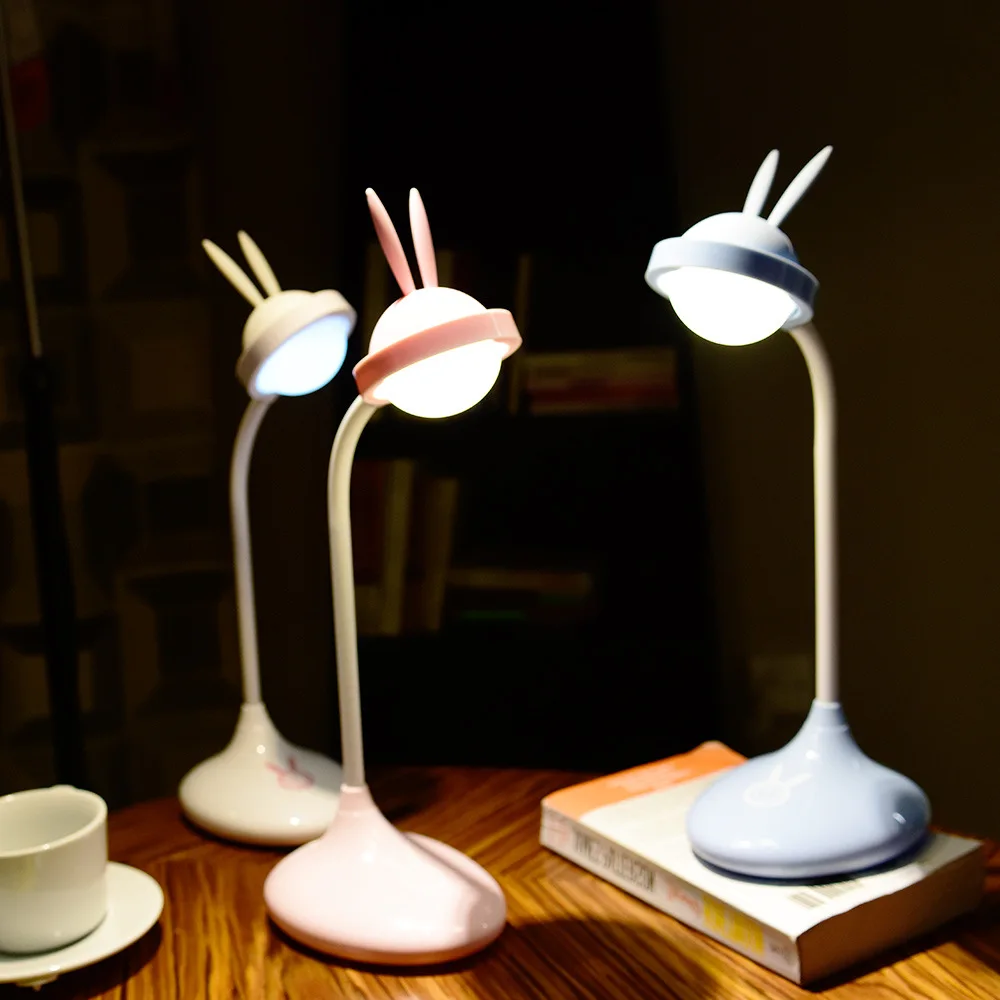 

New Style Cute Pet Silica Gel Bunny Touch Control Lamp LED Foldable USB Rechargeable Eye Protection Learning Small Night Lamp