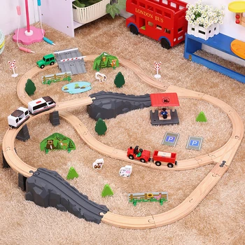 

Wooden Toy Train Track Forest Track Suitable for Track Washing Track Train Games Children's Toy Car