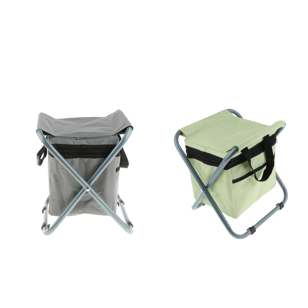 

2PCS Comfort & Sturdy Folding Camping Seat Backpack Stool with Large Cooler Bag Great for Outdoor, Fishing,Hiking,Picnic