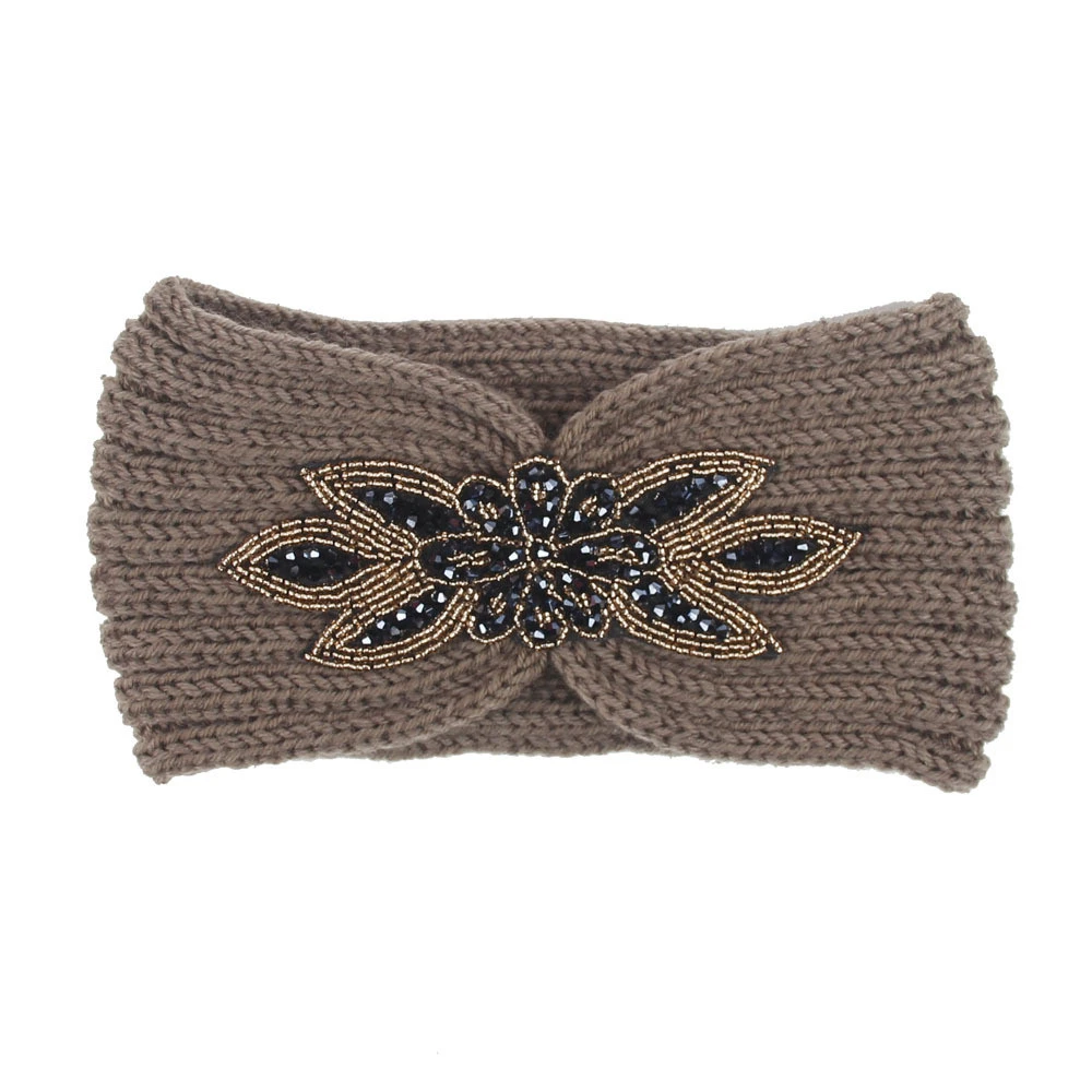 Women Crochet Knitting Headband Cotton Bandeau Winter Warm Head Wrap Wide Hair Turban Handmade Hair Bands Accessories 1111