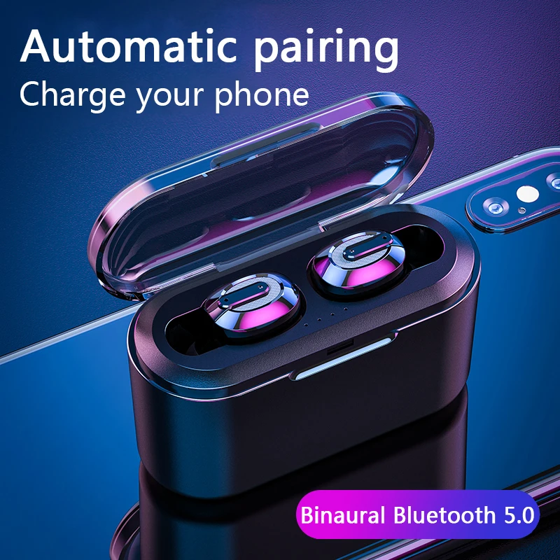 T2 TWS bluetooth гарнитура стерео беспроводные наушники с двойным микрофоном 2200 мАч наушники для xiaomi redmi t3 qs2
