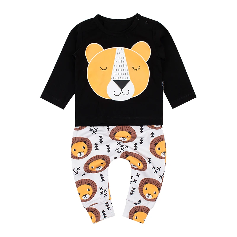 Lion king TinyPeople/ г. Новая осенняя одежда для маленьких мальчиков комплект одежды из 2 предметов для маленьких девочек, одежда для новорожденных roupa infantil, модная детская одежда - Цвет: Lion king
