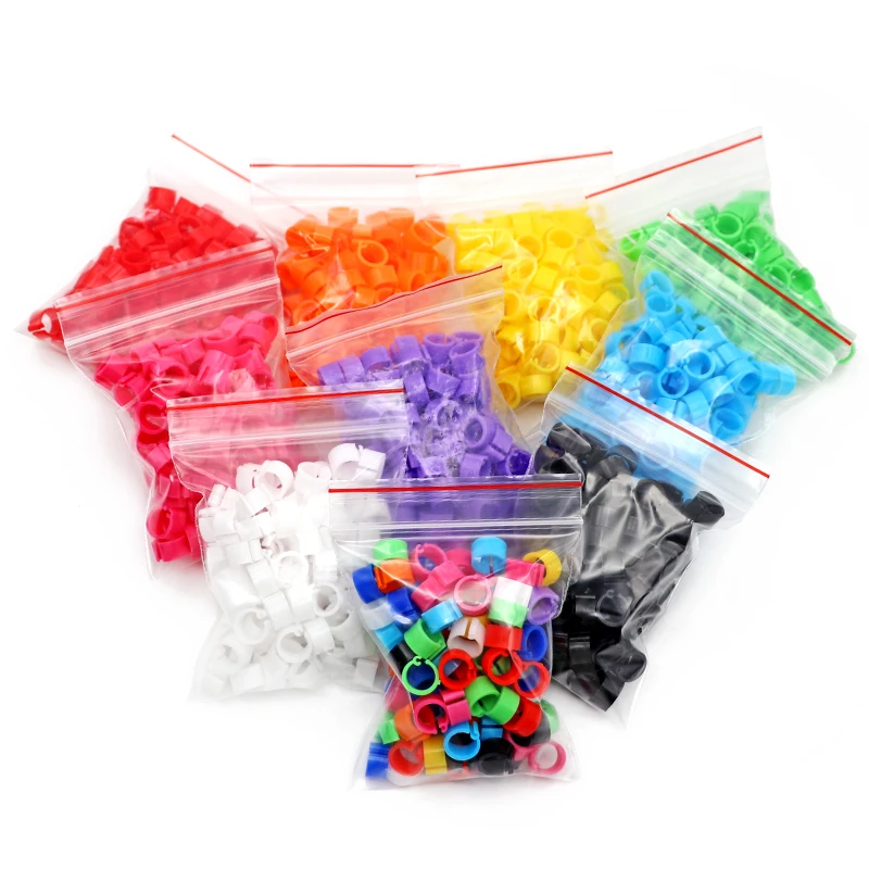 100Pcs Birds Pigeon Foot Rings Small Poultry Foot Ring 10 Colors Plastic Dove Clip Quail Pigeon Ring Pet Bird Supplies bird foot rings birds foot rings
