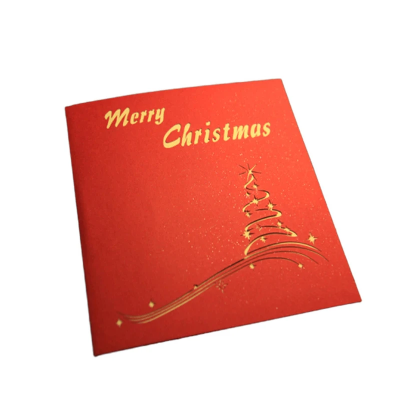 Merry Christmas 3D Up Card Christmas Tree Greeting Cards Baby New Year Gift Holiday Happy New Hot Cards Navidad 40OCT707