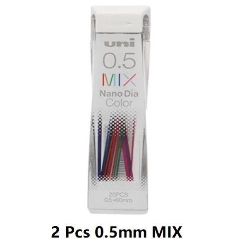 0,5/0,7 мм Nano Dia высококачественные цветные грифели для механического карандаша легко стираемые Сделано в Японии 2 шт./партия - Цвет: 0.5mm MIX