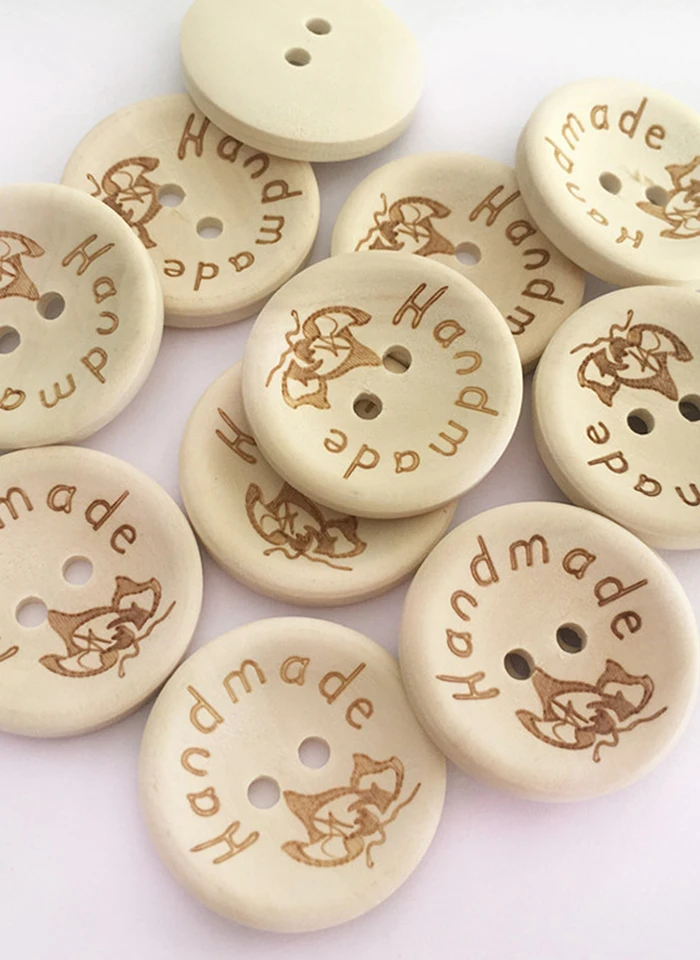 100Pcs/Set DIY Wooden Buttons Bowls Shape Hand-made Engraving Cute Simple Practical Buttons Apparel Sewing Supplies