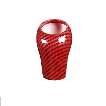 

For Mercedes Benz C Class W204 E W212 GLK X204 CLS W218 A G Class Car ABS Red Carbon Fiber Gear Shift Head Cover Trim Sticker