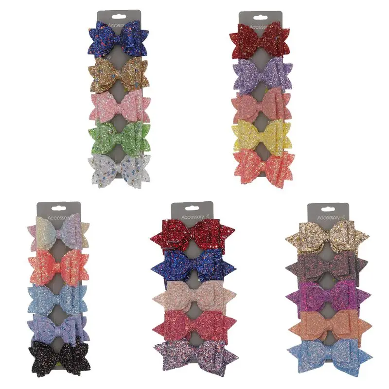 

5 Pcs/set Children Kids Hairpin Sequin Bow-knot Hair Accessories Head Ornaments Holiday Birthday Gifts Cute Decorations R9UE