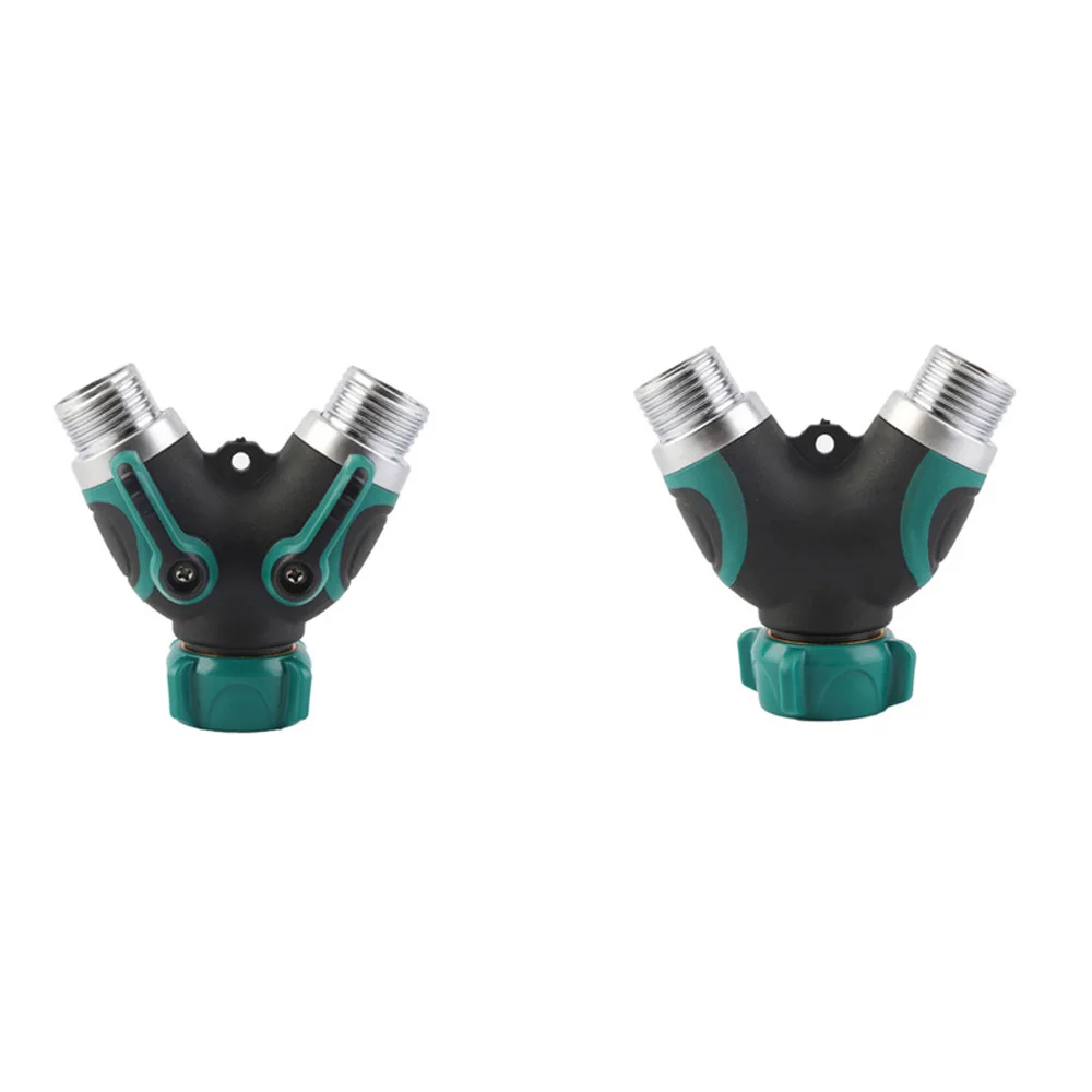 

3/4 2 Way Double Hose Pipe Tap Adapter Outdoor Garden Connector Splitter