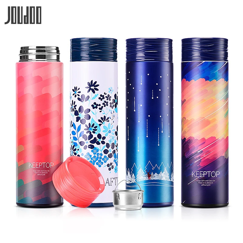 

JOUDOO 500ml Creative Thermos Mug Colorfull Stainless Steel Vacuum Flasks Coffee Tea Cup Thermol Water Bottle Thermocup Gift