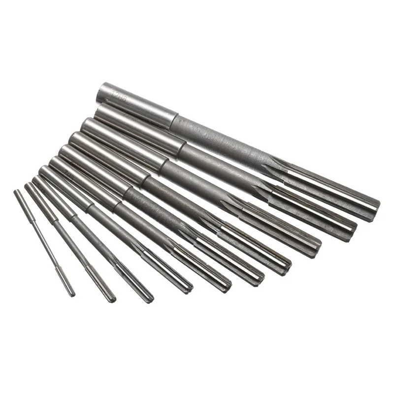10pcs/Set HSS H8 Machine Reamer Straight Shank Milling Reamers Precision Chucking Machine Cutter Tool 3/4/5/6/7/8/9/10/11/12 mm