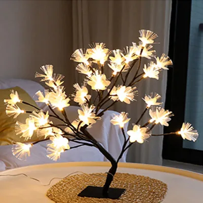 LED Rose Table Lamp USB Powered Rose Flower Fairy Light Valentine's Day Present Romantic Wedding Christmas Decor Desk Lamps Ins - Испускаемый цвет: optical fiber 36LED