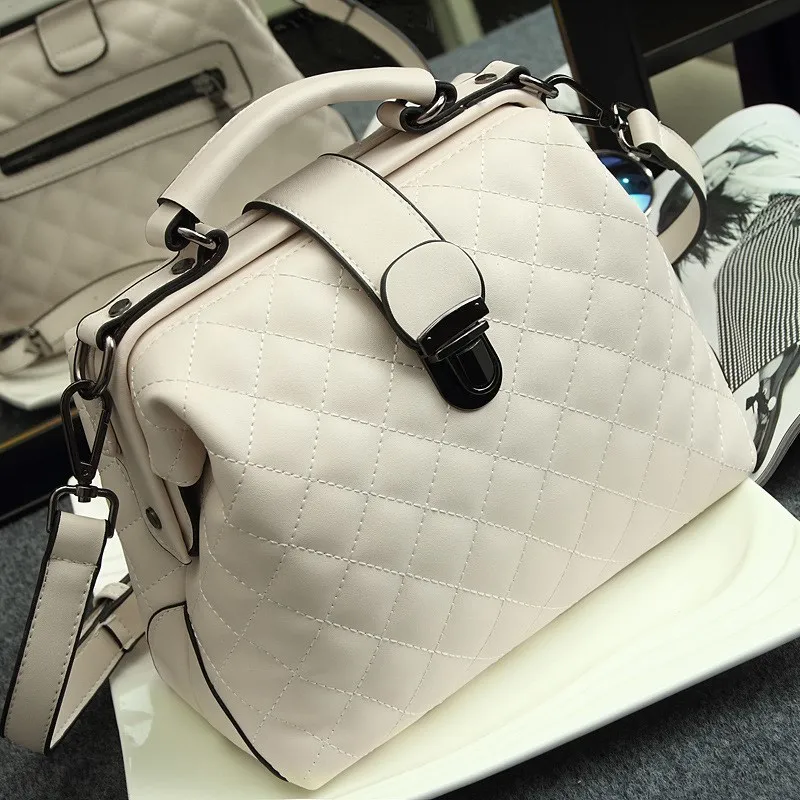 Women Shoulder Bag Fashion New Retro Women Doctor Bag Mobile Messenger Shoulder Clutch Large Capacity Ladies Scrub Leather Leather Handbag
