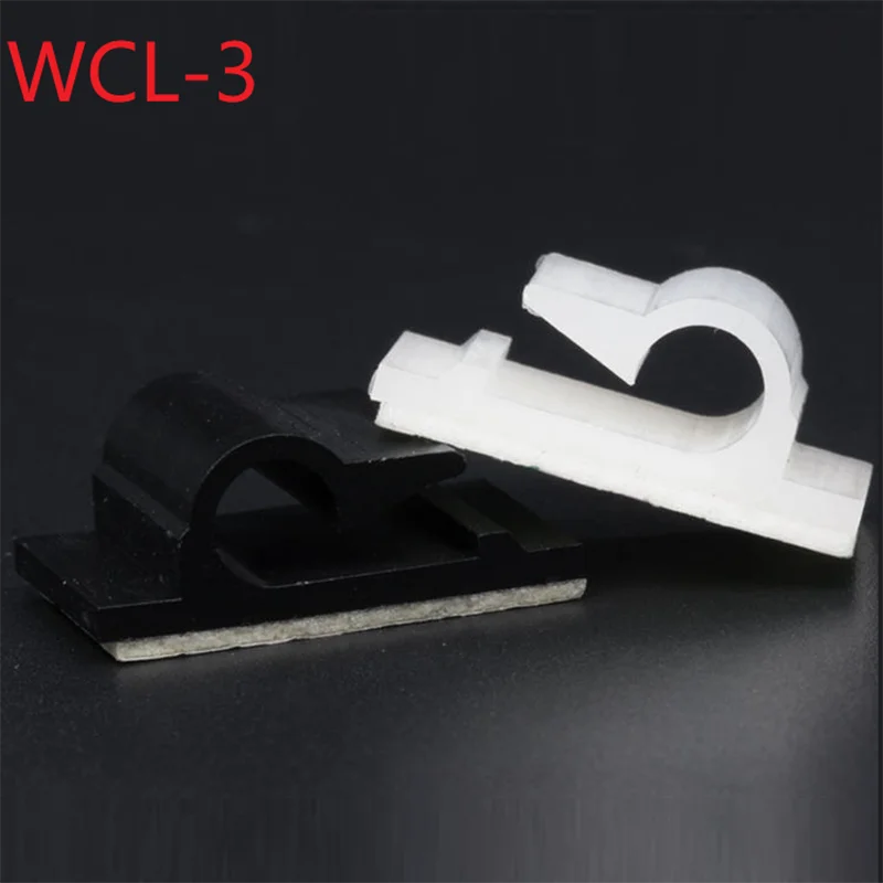 10pcs WCL-3 Cable Clamp Self Adhesive Wire Tie Fix Clip Car Cord Organizer Line Bracket Holder Management Fasteners White Black |