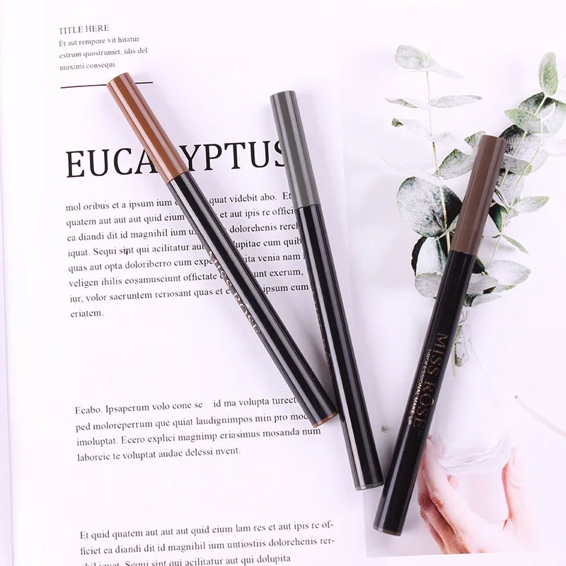 MISS ROSE карандаш для бровей натуральный стойкий водонепроницаемый легко носить микро-резной жидкий тройной карандаш для бровей с тремя зубцами