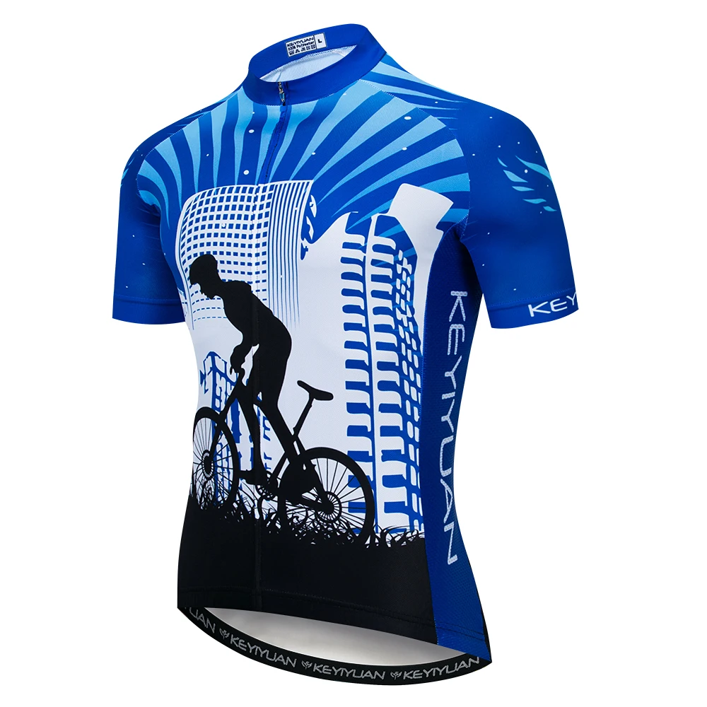 

KEYIYUAN 2023 Men Cycling Jersey Short Sleeve Bike Shirts Road MTB Sports Clothing Summer Bicycle Tops Roupa Ciclista Masculino