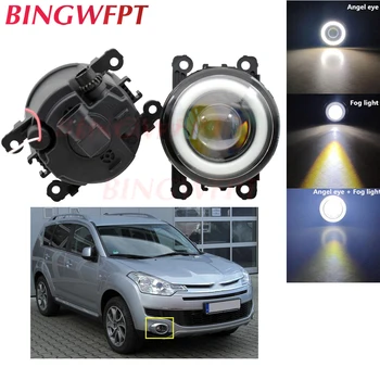 

2PCS Car H11 LED Fog Lamps Angel Eye light with Glass len 12V For Citroen C-Crosser 2007-2012 For Citroen C4 Grand Picasso UA_