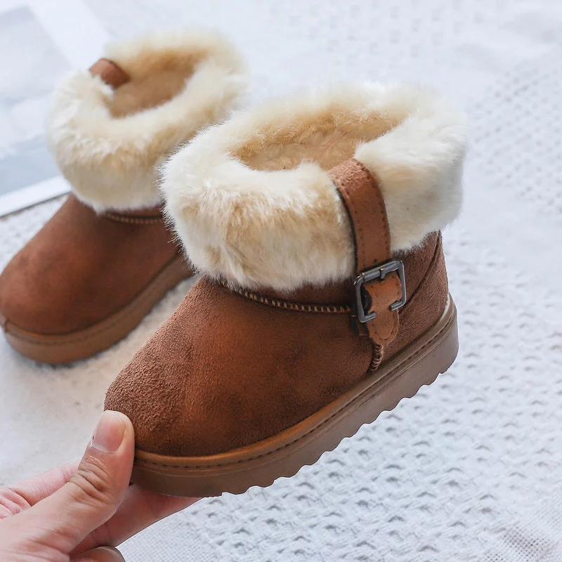 Warm Winter Girls Princess Boots Shoes Snow Wear Plush Velvet Thicken Boots Baby Children Kids Velvet Shoes Sapatos S10164