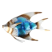 Metal Fish Wall Decor for Garden Ornaments Outdoor Pond Decoration Garden Statues and Sculptures Miniaturas Lawn Ornaments(China)