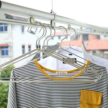 

10pcs Clothes Storage Hanger Space Saving Metal Non-Slip Dress Hangers Hook Drying Rack for Coat Shirts Laundry Sweaters