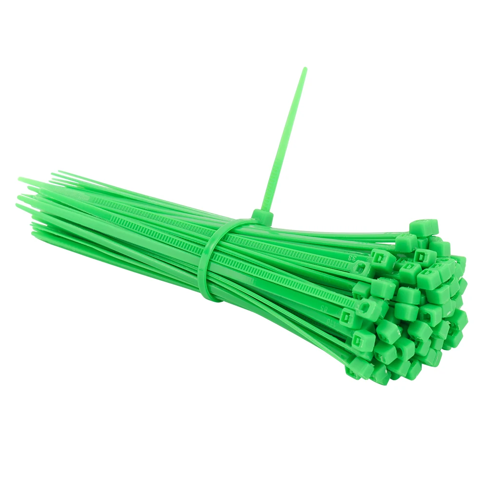 100x 10cm Nylon Plastic Zip Trim Wrap Cable Loop Ties Wire Self-Locking P ty ~OJ 