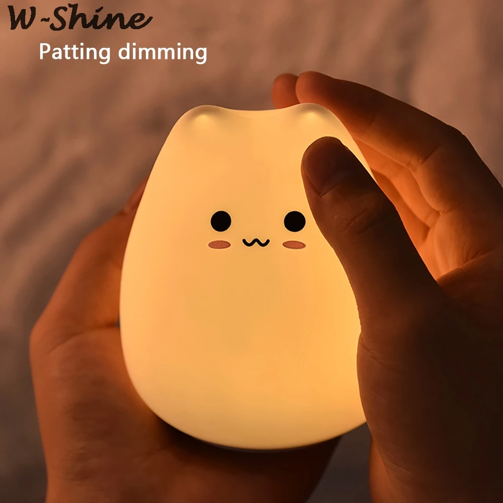  7 Color Changing LED Night Light Dream Cute Cat Night Lamps For Kids Bedroom Decorate Desk Lights G - 4000128191728