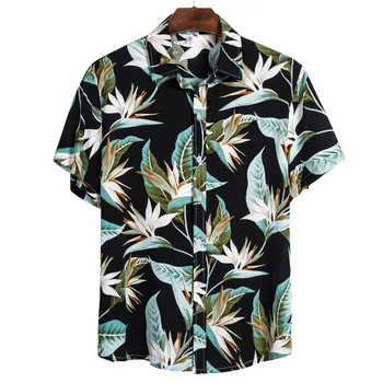 

Men Ethnic Short Sleeve Casual Printing Hawaiian Shirt Blouse Plus Size M-3XL Shirts camisa social masculina рубашка 2020 Summer