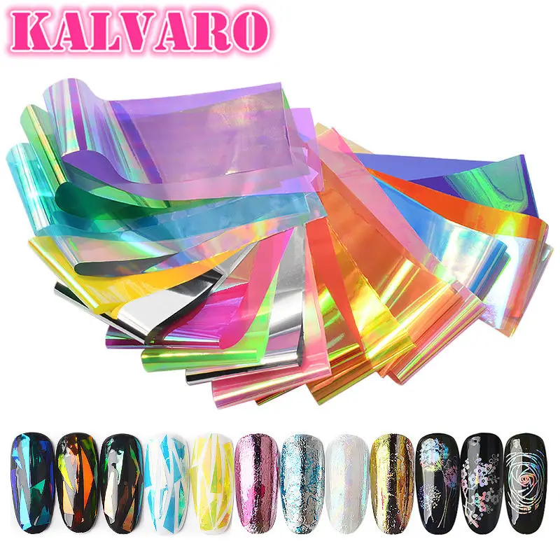 Kalvaro 1 пакет DIY наклейки для дизайна ногтей Лазерная Фольга Дизайн Маникюр звездное небо переводная бумага для ногтей Советы украшения