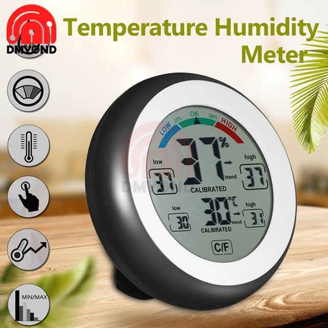 Digitale Led-anzeige Auto LCD Digital Innen Thermometer 12V Hygrometer  Touchscreen Temperatur Feuchtigkeit Meter für Auto Motorrad - AliExpress