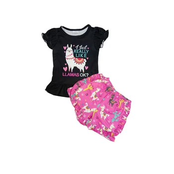 

short sleeve puff sleeve summer shorts sets 2 pc girl summer outfit for children clothing kid girl summer outfit toddler clothes