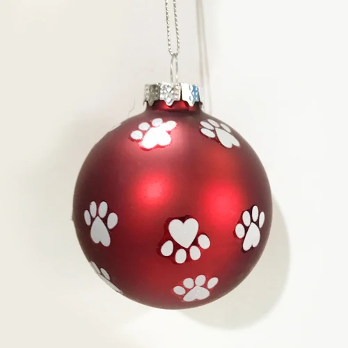 Christmas tree decorations glass creative pendants festive gifts foreign trade 8cm small palm print alphabet ball - Цвет: 2