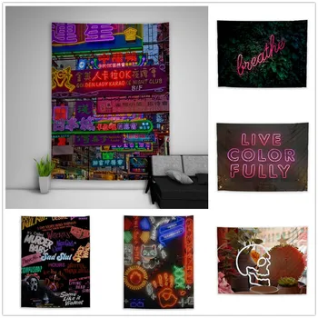 

Fluorescent Lights Colorful Tapestry Art Wall Hanging Sofa Table Bed Cover Home Decor Dorm Gift