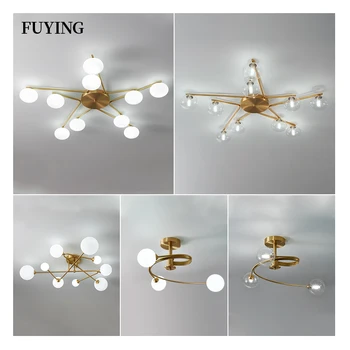 

Modern LED Ceiling Chandelier Lighting Creative Five-pointed star semi-embedded Living Room Bedroom Restaurant Lights Home Decor