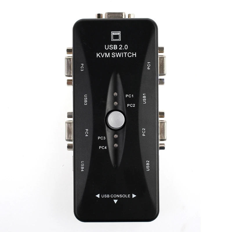 4 порта USB 2,0 KVM переключатель коробка+ 4 KVM Кабели клавиатура Монитор VGA SVGA ПК ноутбук