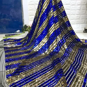 

BEAUTIFICAL african lace fabrics 5centi two-tone sequins net lace fabrics for dess Latest style nigerian lace fabric ML5N576