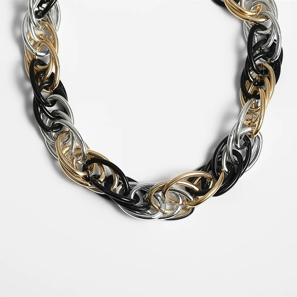 Punk Hip Hop Curb Cuban Twisted Choker Necklace - Image 3