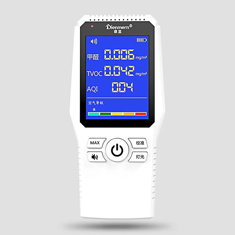 

Formaldehyde Tester Detector Digital Air Quality Monitor AQI HCHO TVOC Gas Analyzer LED Indicator 2000mA Battery Gas Detector