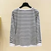 gkfnmt Korean Style Women T-Shirt Plus Size 4XL Long Sleeve Striped Cotton Tshirt Tops Autumn Winter T Shirt Femme Clothing ► Photo 2/6