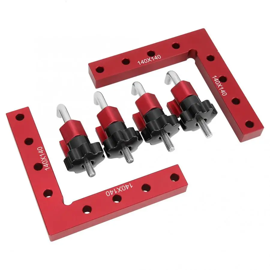 

90 Degree Right Angle Positioning Ruler L Shaped Carpenter Panel Fixing Clamp 140x140mm