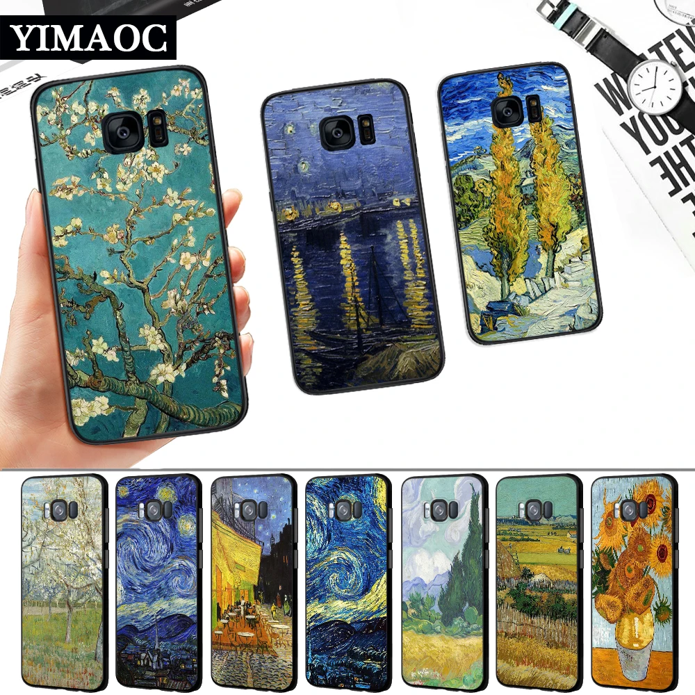 Картины маслом Ван Гога силиконовый мягкий чехол для samsung S6 S7 край S8 S9 S10 Plus Note 8 9 10