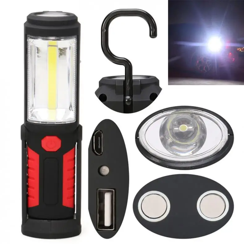 

T1046 Work Light Strong Magnetic Outdoor Work Stand Lights Vehicle Emergency Flashlight with Magnet 140 Lumen for Camping Hiking