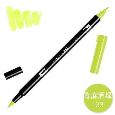 1 шт. TOMBOW AB-T Япония 96 цветов художественная кисть Ручка Двойные головки маркер Профессиональный водный маркер ручка живопись Kawaii канцелярские принадлежности - Цвет: 133