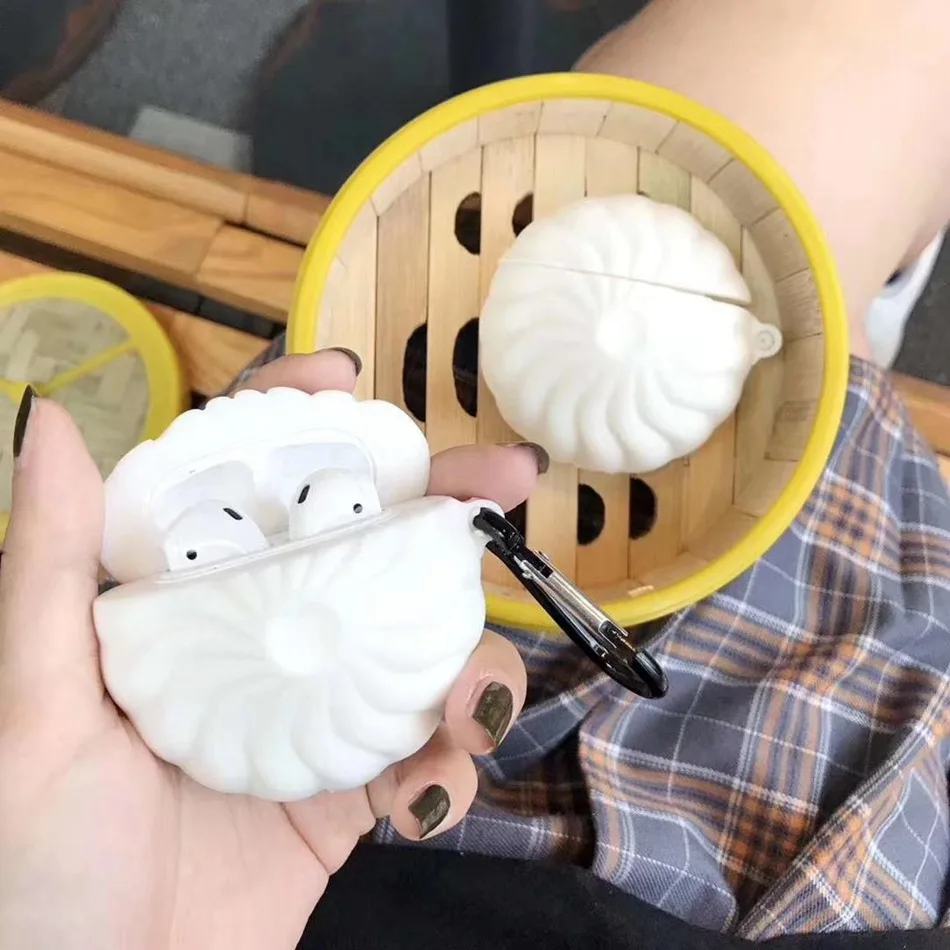 3D Bluetooth чехол для наушников для AirPods, силиконовый чехол с милым мультяшным медведем, аксессуары для Apple Air pods, 2 Чехол, коробка