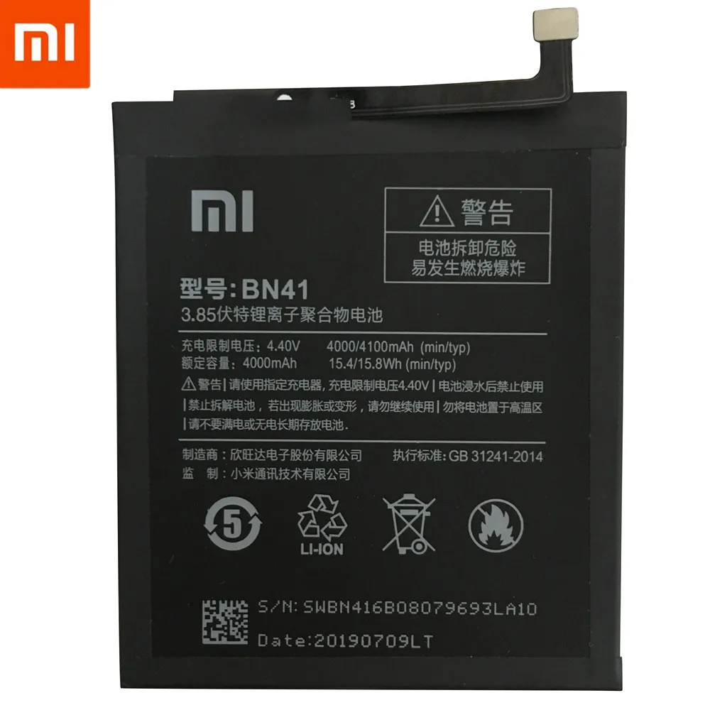 Новинка для Xiao mi BN41 батарея для Xiaomi Redmi Note 4 Hong mi Note4 4000 мАч Оригинальные аккумуляторы для мобильных телефонов+ наборы инструментов