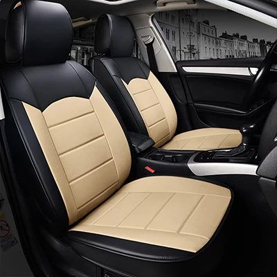 WLMWL универсальный кожаный чехол для сиденья автомобиля Opel Все модели Astra g h Antara Vectra b c zafira a b аксессуары для стайлинга автомобиля - Название цвета: Black beige