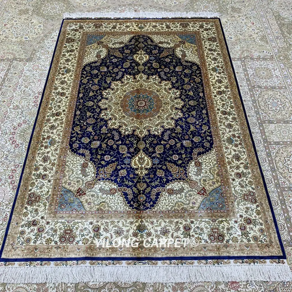 Yilong 4'x6' Традиционный турецкий синий Vantage ковер антикварные ковры ручной работы для продажи(ZQG361A