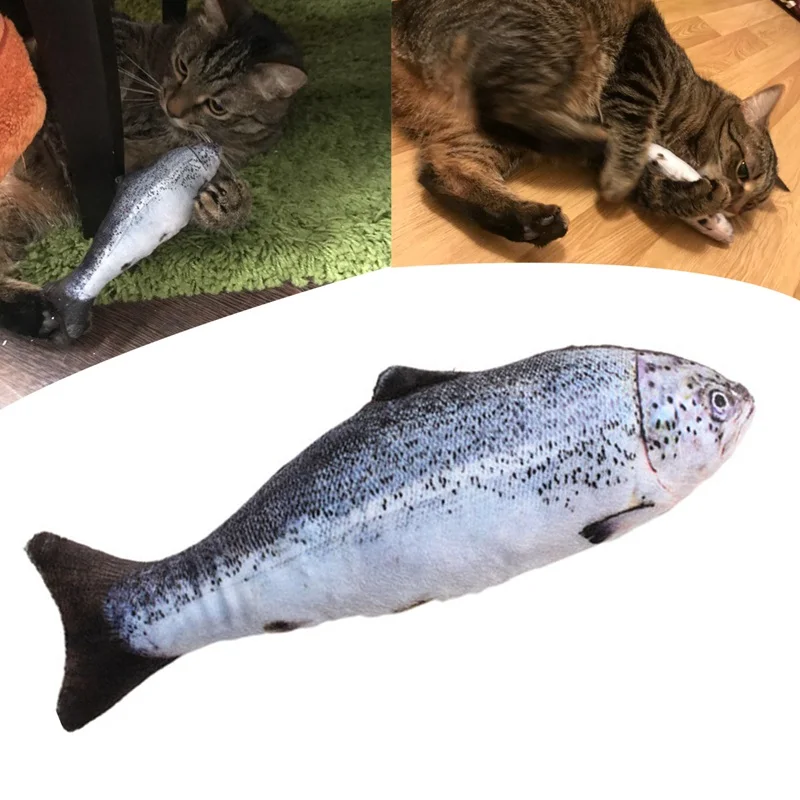 Интерактивная игрушка для кошек, кошек, мятных рыбок, плюшевые игрушки в форме, покрытые Кошачьей Мятой травой для питомца, котенка, 20 см